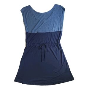 Gap Color Block Rayon Dress Blue Small